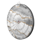 Grijze witte marmer Agate Geraffineerde glitter Dartbord (Voorkant Rechts)