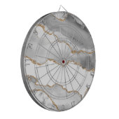 Grijze witte marmer Agate Geraffineerde glitter Dartbord (Voorkant Links)