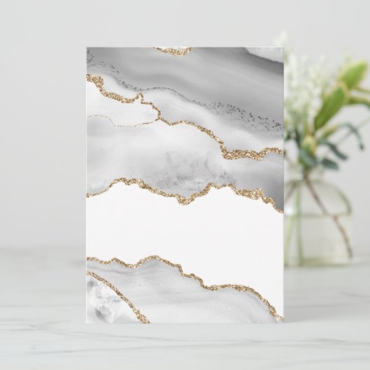 Grijze witte marmer Agate Geraffineerde glitter Kaart (Staand voorkant)
