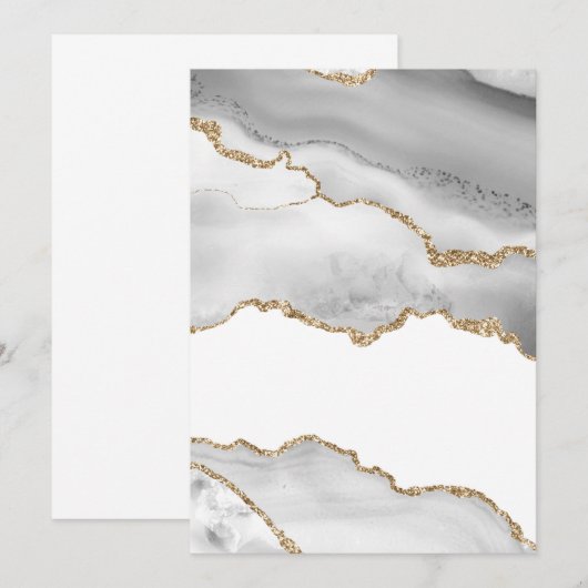 Grijze witte marmer Agate Geraffineerde glitter Kaart (Voorkant / Achterkant)