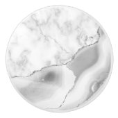 Grijze witte marmer Agate Silver Glitter Keramische Knop (Voorkant)