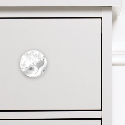 Grijze witte marmer Agate Silver Glitter Keramische Knop