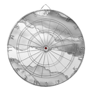 Grijze witte marmer Agate Simple Silver Glitter Dartbord