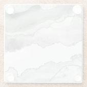 Grijze witte marmer Agate Simple Silver Glitter Glazen Onderzetter (Achterkant)