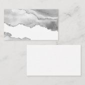 Grijze witte marmer Agate Simple Silver Glitter Notitiekaartje (Voorkant / Achterkant)