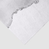 Grijze witte marmer Agate Simple Silver Glitter Tissuepapier (Detail)