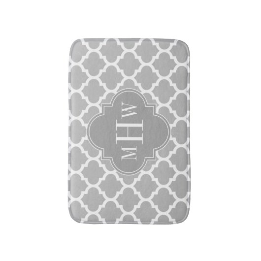 Grijze witte Marokkaan #5 Dk Grijs 3 Initiaal Mono Badmat (Voorkant Verticaal)