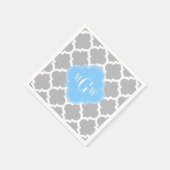 Grijze witte Marokkaan #5 Sky Blue 3 Initiaal Mono Servetten (Hoek)