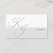 Grijze witte minimalistische handlettertypefunctie visitekaartje (Voorkant)