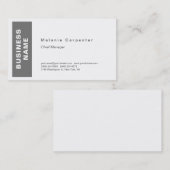 Grijze witte minimalistische moderne vlakte visitekaartje (Voorkant / Achterkant)