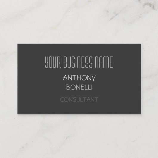 Grijze witte moderne charmerende Visitekaartje (Voorkant)