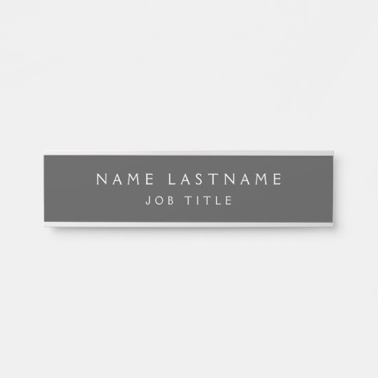 Grijze witte moderne, elegante professionele klas deurbordje (Voorkant)