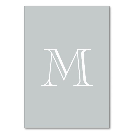 Grijze witte monogram kaart (Achterkant)