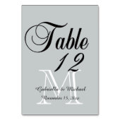 Grijze witte monogram kaart (Voorkant)