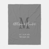 Grijze witte namen Wedding Vast keepomwille Fleece Deken (Voorkant)
