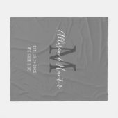 Grijze witte namen Wedding Vast keepomwille Fleece Deken (Voorkant (Horizontaal))