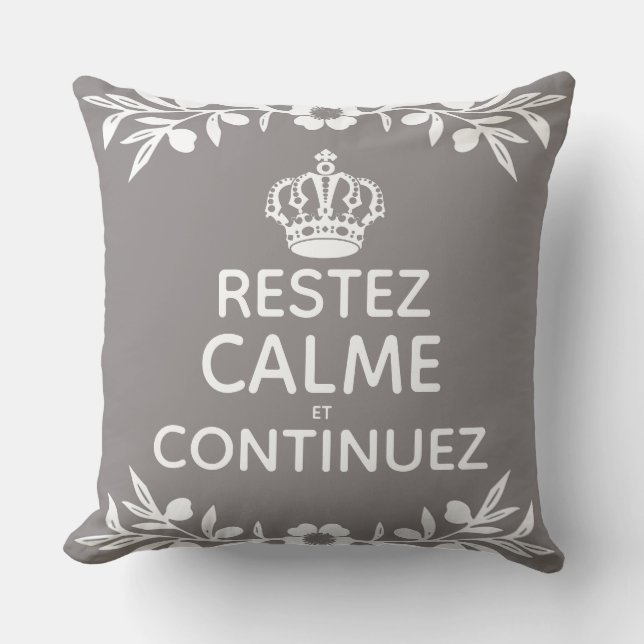 grijze witte olijftak Frans Kalm aan Kussen (Voorkant)