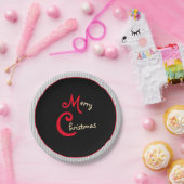 Grijze witte pagina's Zwart met rode romp Papieren Bordje (Feest)