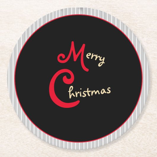 Grijze witte pagina's Zwart met rode romp Ronde Kartonnen Onderzetter (Voorkant)