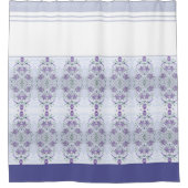 Grijze witte periwinkle douchegordijn (Voorkant)