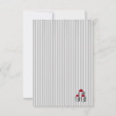 Grijze Witte Pinstripe Rode Boog Cadeaus op Zwart Bedankkaart (Achterkant)