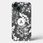  grijze witte platte plaat met monogram Case-Mate iPhone case (Achterkant)