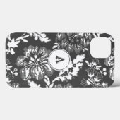 grijze witte platte plaat met monogram Case-Mate iPhone case (Achterkant (horizontaal))