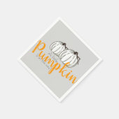 Grijze witte pompoen herfst babyshower servet (Hoek)
