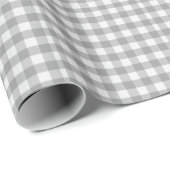 Grijze witte Pset Gingham Land Farmhouse Eenvoudig Cadeaupapier (Rol Hoek)