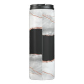 Grijze witte rozenroodbruine roodbruine donkerbrui thermosbeker (Achterkant)