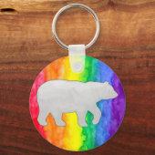 Grijze witte Sleutelhanger Beer (Voorkant)