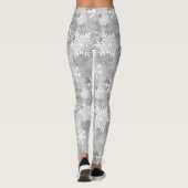 Grijze witte sneeuwvlokken leggings Kerstmis (Achterkant)