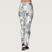 Grijze witte sneeuwvlokken leggings Kerstmis (Achterkant)