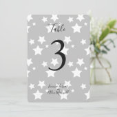 Grijze witte sterren Achtergrond | Tafelnummerkaar Kaart (Staand voorkant)