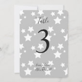 Grijze witte sterren Achtergrond | Tafelnummerkaar Kaart (Voorkant)