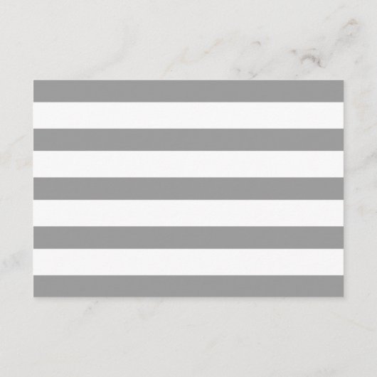 Grijze witte strepen goud, roze trouwerekkaart informatiekaartje (Achterkant)