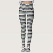 Grijze witte strepen leggings (Voorkant)