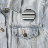 Grijze witte strepen ronde button 5,7 cm (In situ)