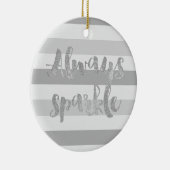 Grijze witte strepen schitteren keramisch ornament (Rechts)