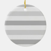 Grijze witte strepen schitteren keramisch ornament (Achterkant)