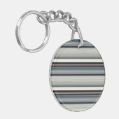 Grijze witte strepen sleutelhanger (Voorkant Links)
