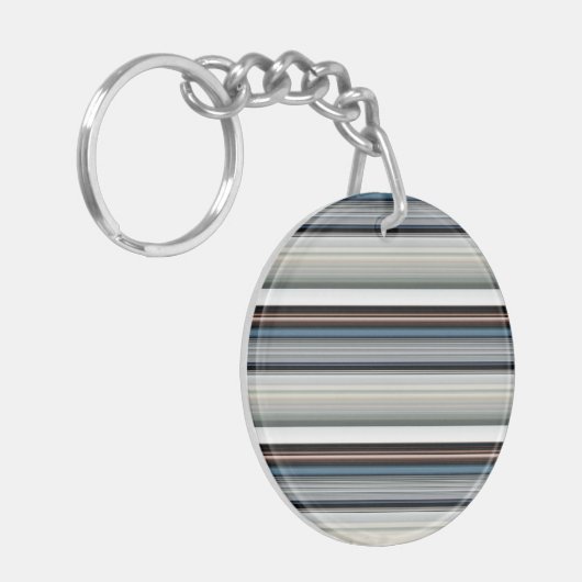 Grijze witte strepen sleutelhanger (Voorkant Links)