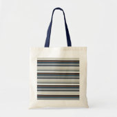 Grijze witte strepen tote bag (Voorkant)