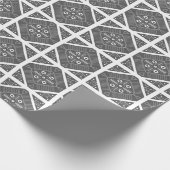 Grijze witte Tegel Geometrische patronen Cadeaupapier (Hoek)
