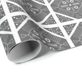 Grijze witte Tegel Geometrische patronen Cadeaupapier (Rol Hoek)