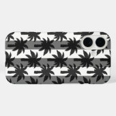 Grijze Witte Tropische Palmbomen Stripes Design Case-Mate iPhone Case (Achterkant (horizontaal))