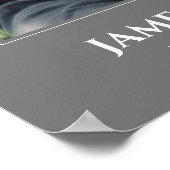 Grijze Witte Viering Van Het Leven met Foto Funera Poster (Hoek)