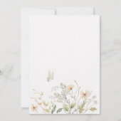 Grijze witte wilde bloemen waterverf bruiloft kaart (Achterkant)