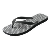 Grijze Witte Zigzag Golfpatroon Flip Flops (Schuin)