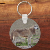 grijze wolf-12 sleutelhanger (Voorkant)